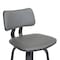 Armen Living Pico 30" Swivel Black Wood Bar Stool in Gray Faux Leather with Black Metal LCPIBABLKGRY30 - alternate 5